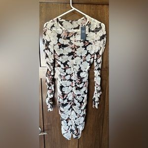 Abercrombie & Fitch Women’s Long Sleeved Ruched Mesh Mini Dress